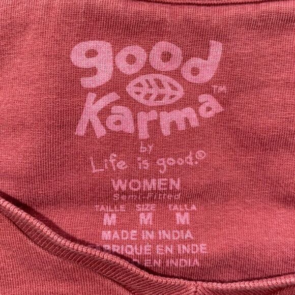 Good Karma Life Is Good Long Sleeve Tee Size M - Picture 3 of 4